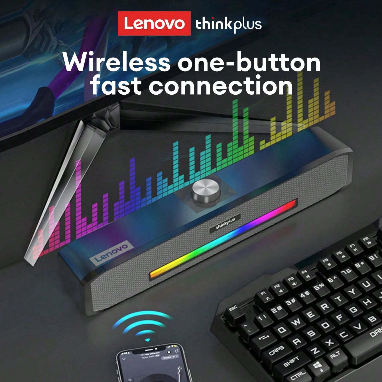 Lenovo Original TS33 Wired and Bluetooth 5.0 PC Lautsprecher 360 Computer