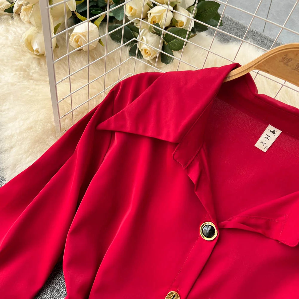 Damen Bluse Hemd mit Gürtel Model 2023