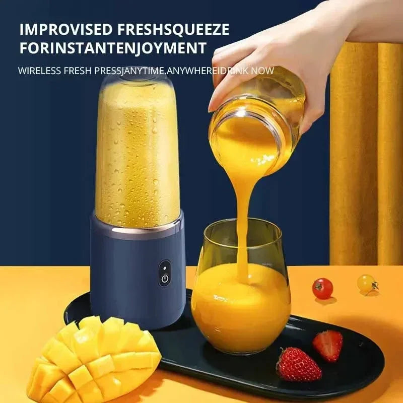 1/2 Stück Blau / Rosa Tragbare Kleine Elektrische Saftpresse Smoothie Gerät Edelstahl