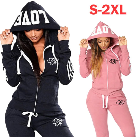 Damen Trainingsanzug Set Hoodie + Jogginghose