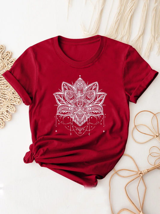 Lässiges T-Shirt mit Mandala