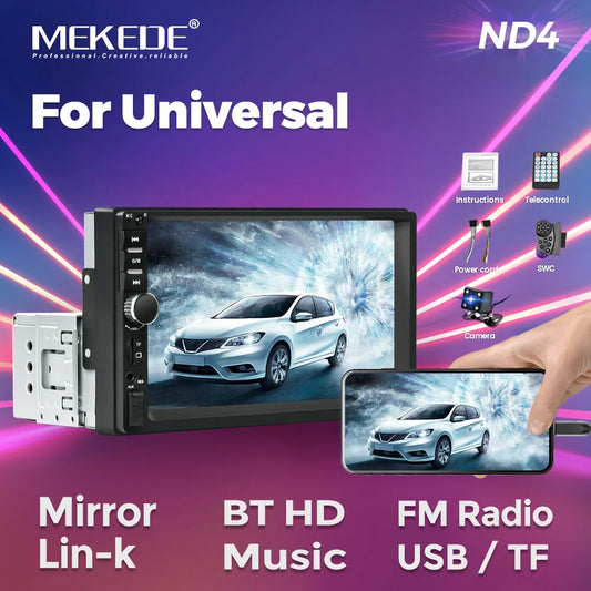 MEKEDE 1 DIN MP5 Player 7 zoll HD Touchscreen Auto Radio 1DIN USB BT TF Karte