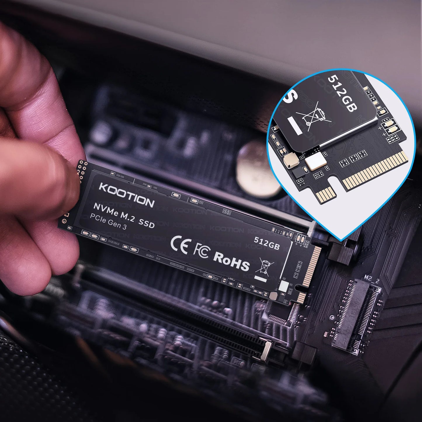 KOOTION 3500 MB/s NVME M.2 2280 TLC PCIE 3.0 1T Interne SSD