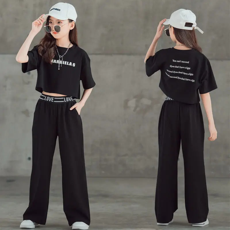 2024 Mädchen Outfit T-Shirt + Hose Größe 5 - 12 Jahre
