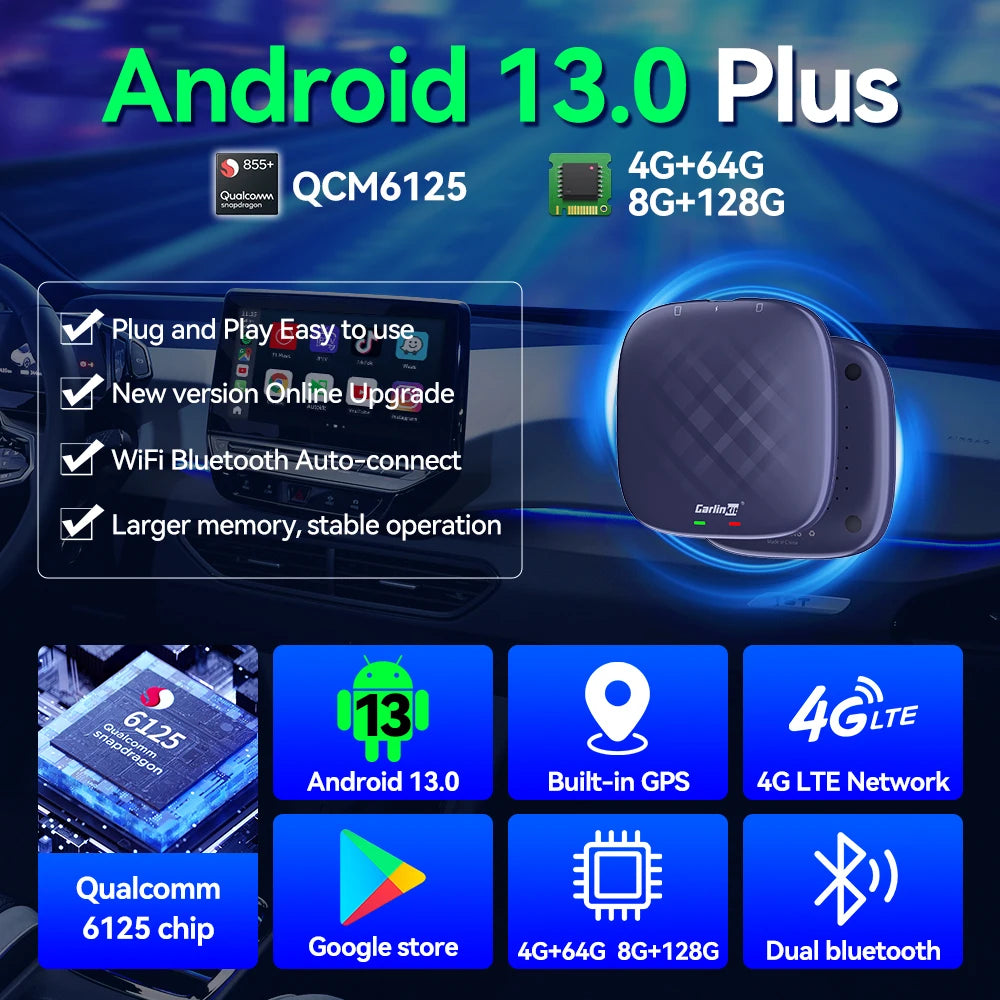 CarlinKit Wireless Carplay Android Auto TV Box Android 13 Kit