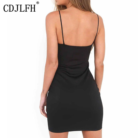 Frauen Mini leid Spaghettiträger rückenfrei bodycon