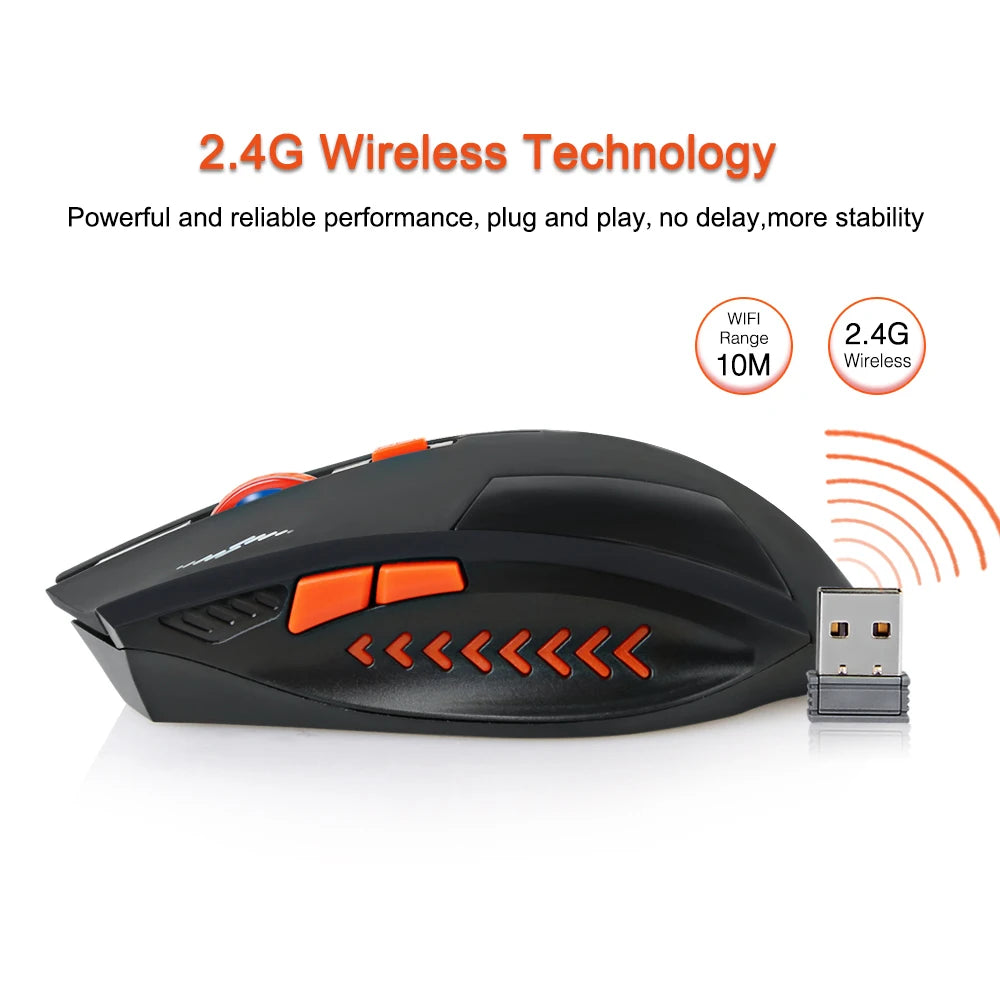 KuWFi 2400DPI Gaming Drahtlose Maus