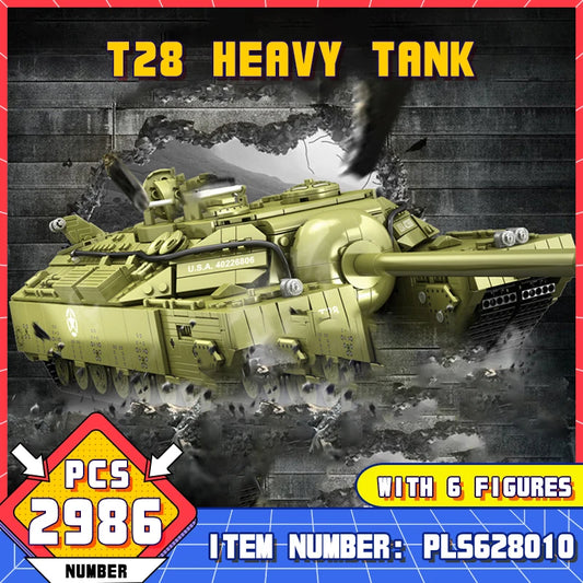Sluban großer schwerer T28 Panzer PLS628010 2986 Teile