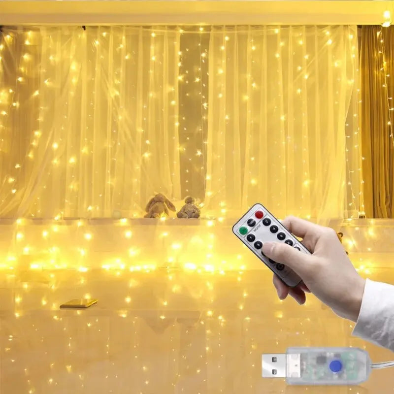 USB 3x3/3*2/3*1 LED Lichterkettenvorhang