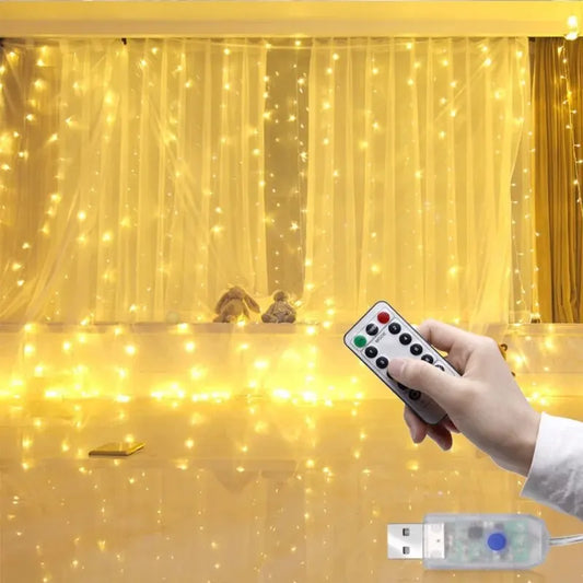 USB 3x3/3*2/3*1 LED Lichterkettenvorhang