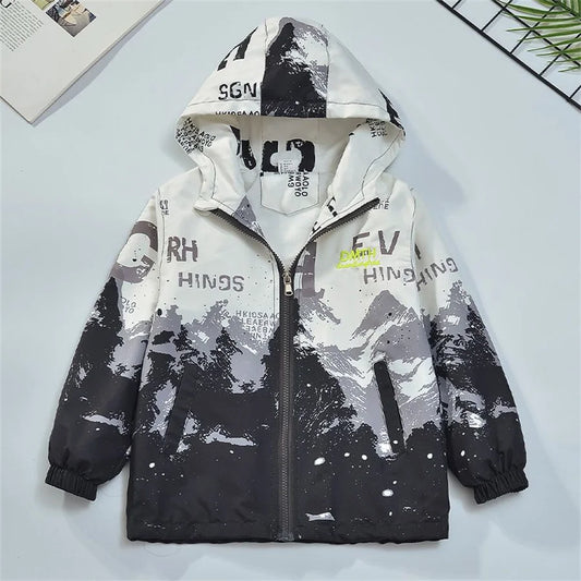 Jungen Herbst Jacke 3-14 Jahre mit Kapuze