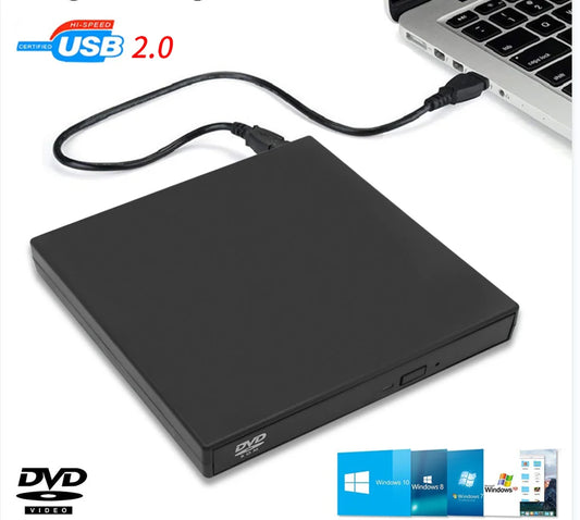 DeepFox USB External CD DVD Reader CD/DVD Drive USB2.0 External Disk Drive