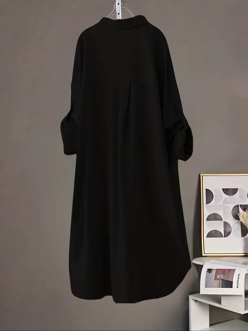Damen Hemd Frühling Sommer koreanische Mode MIDI SHIRT LANG