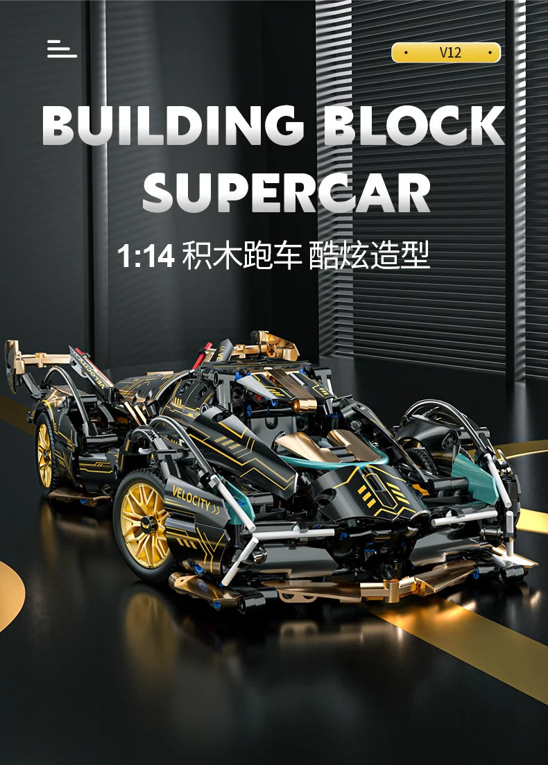 Schwarzer v12 Roadster rc tech racer 1: 14 (Bausteine Set)