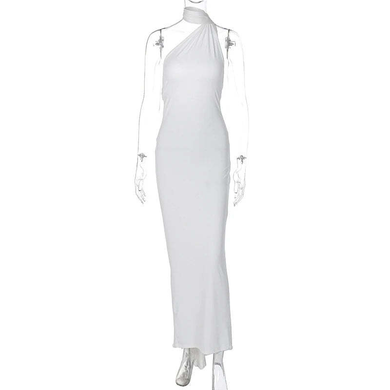 Hugcitar One Shoulder elegantes rückenfreies Kleid