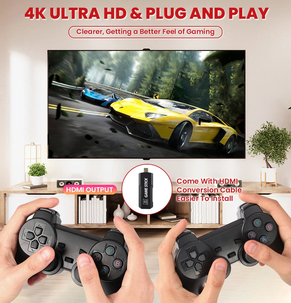 GD10 Game Player 256G 4K HD Game Console Wireless 2.4G Controller 58000 Games