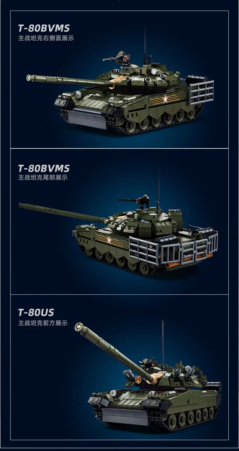 Sluban 798 Teile Armee T-80BVMS Kampfpanzer Modell (Bausteine Set)