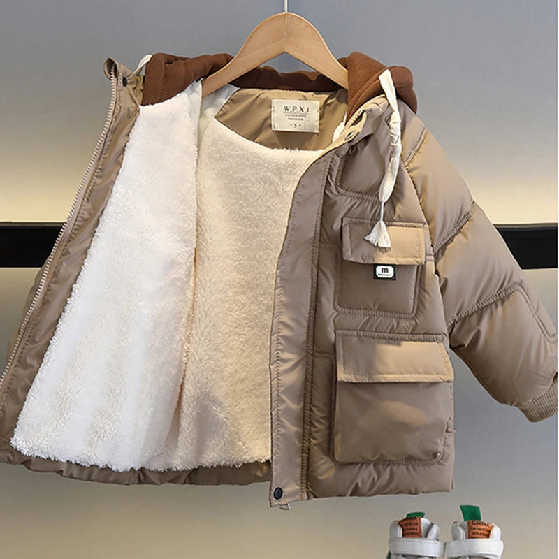 Jungen Winter Jacke mit Kapuze Modell 2024 Größe 100-170