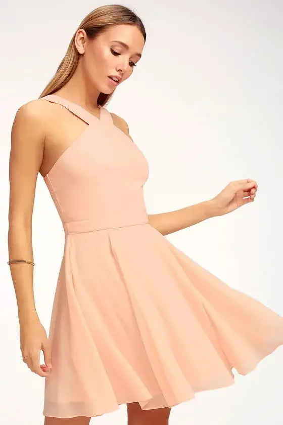 Ärmelloses Rückenfreies Sexy Club Mini Kleid 2024