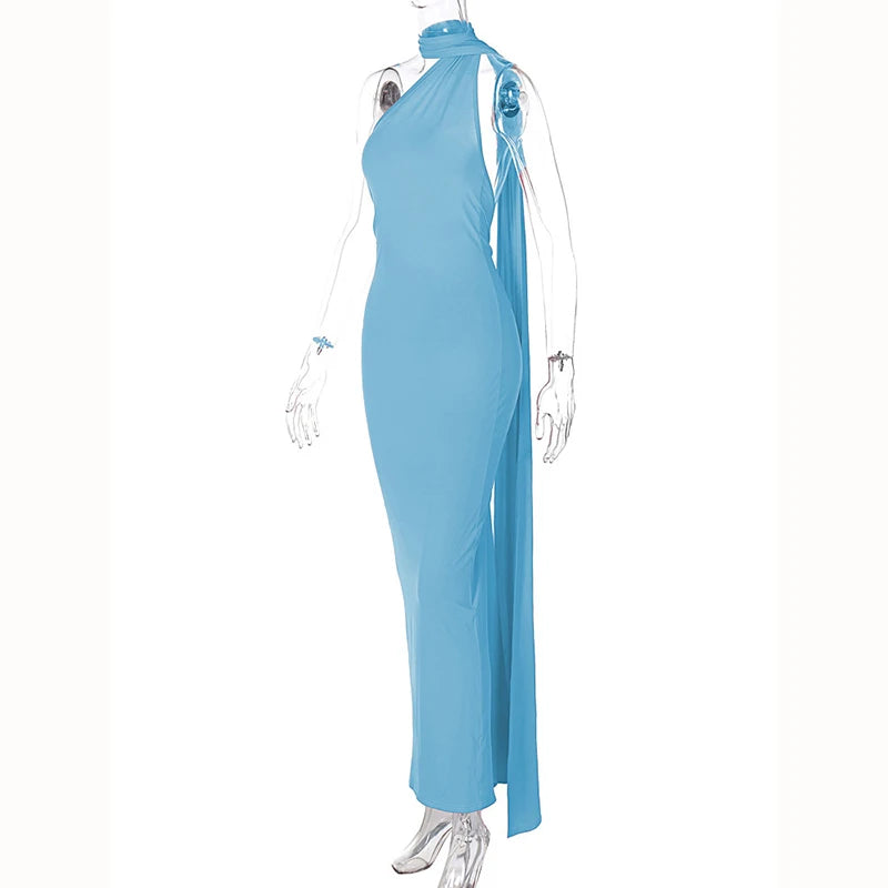Hugcitar One Shoulder elegantes rückenfreies Kleid