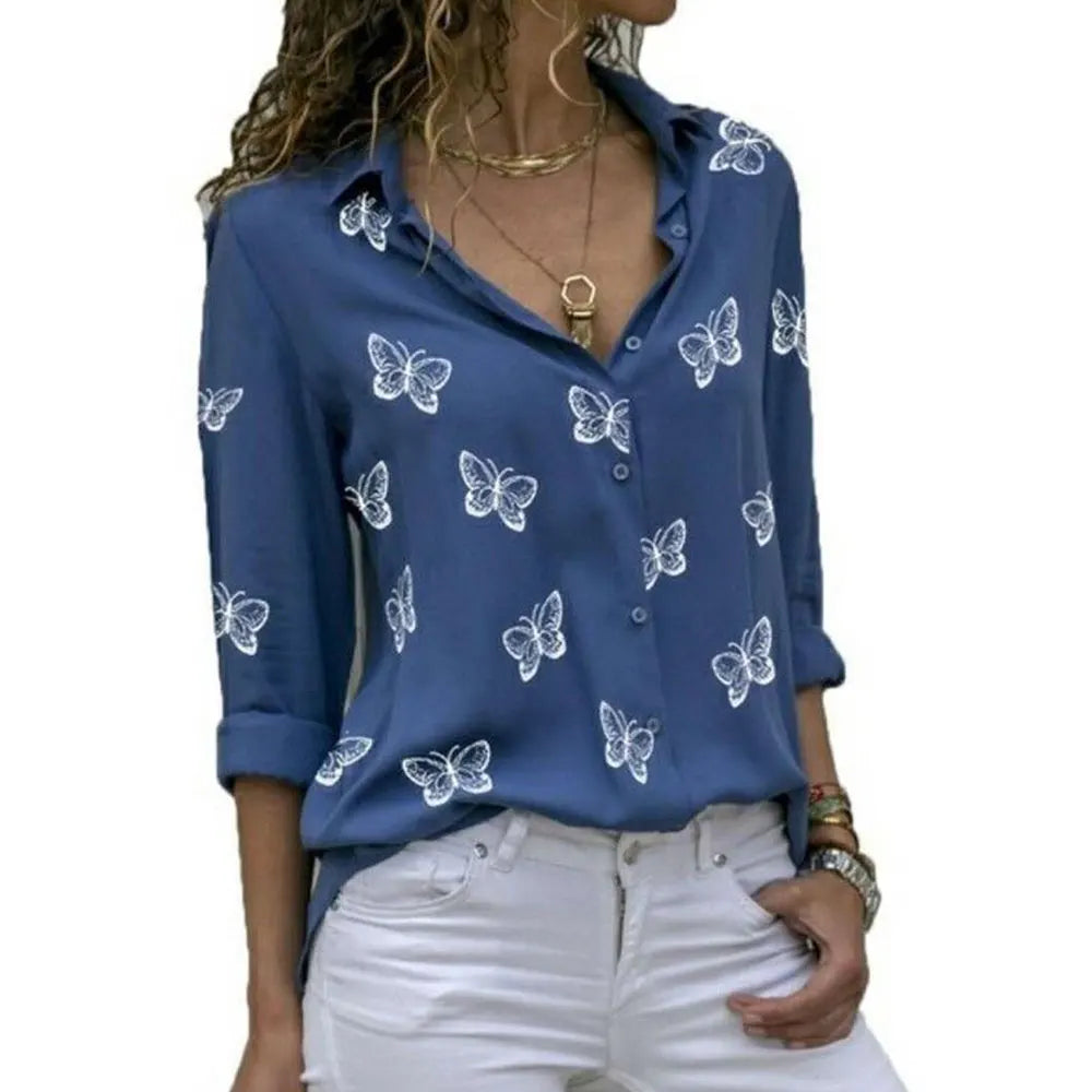 Jocoo Jolee Langarm Bluse Schmetterling