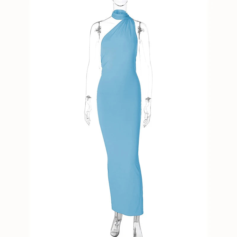 Hugcitar One Shoulder elegantes rückenfreies Kleid