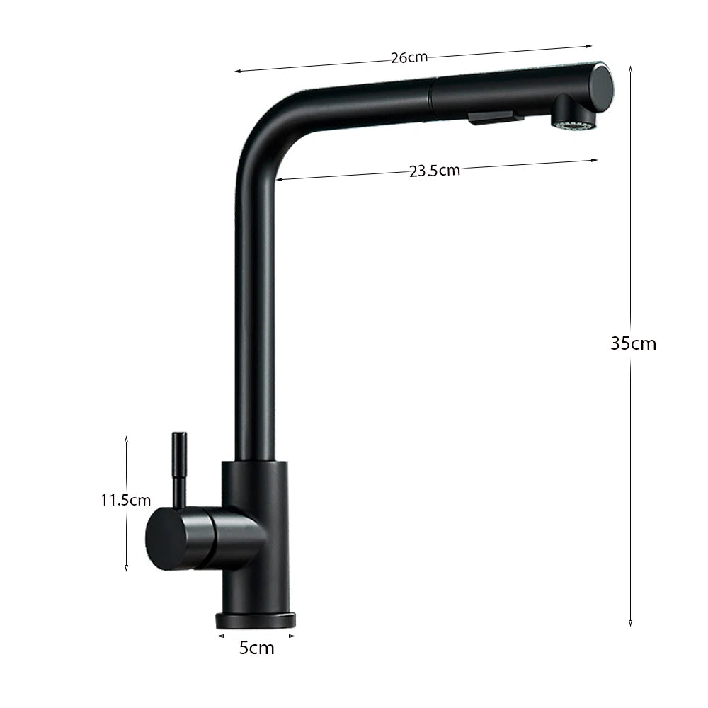 Küche Waschbecken Wasserhahn mit Brause Edelstahl Armatur Schwarz, Gold, Nickel