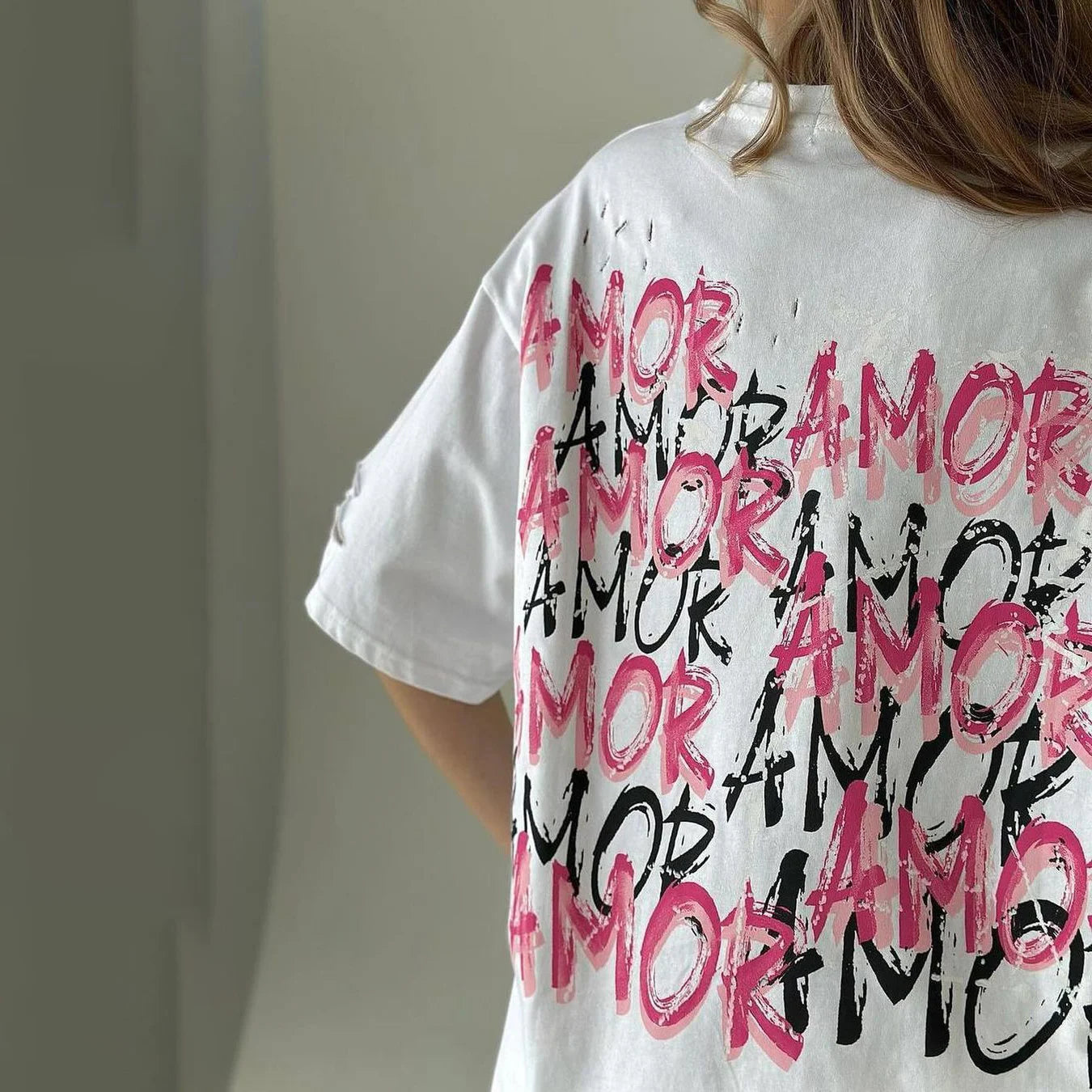 Zekye Übergroßes T-Shirt Frühling Sommer O-Neck Style 2024