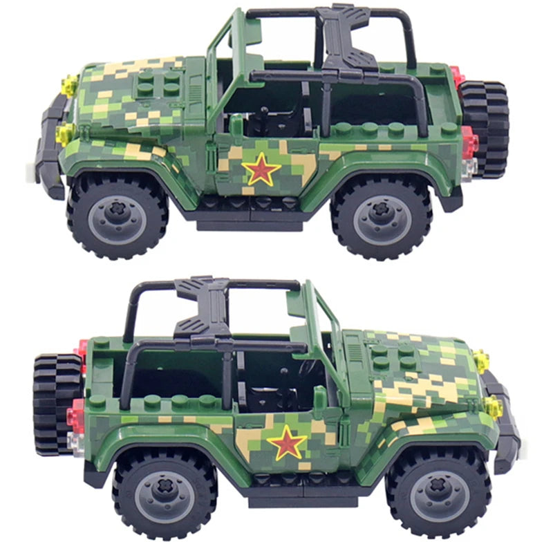 BRICKPANDA verschiedene Militärfahrzeuge Bausteine-Sets