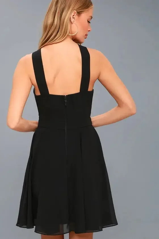 Ärmelloses Rückenfreies Sexy Club Mini Kleid 2024