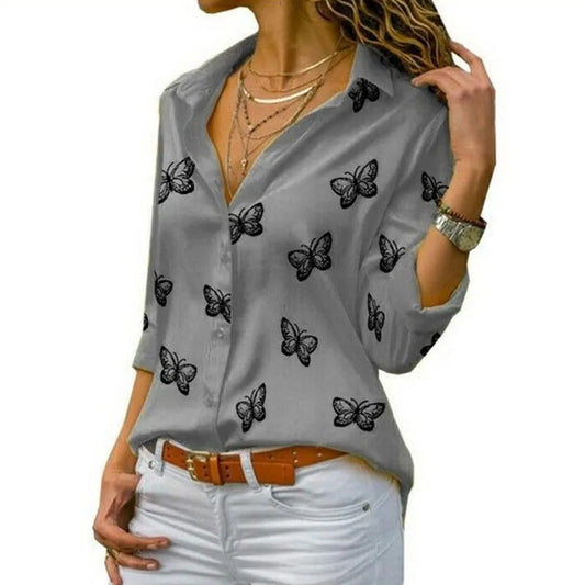 Jocoo Jolee Langarm Bluse Schmetterling