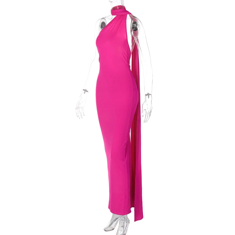 Hugcitar One Shoulder elegantes rückenfreies Kleid
