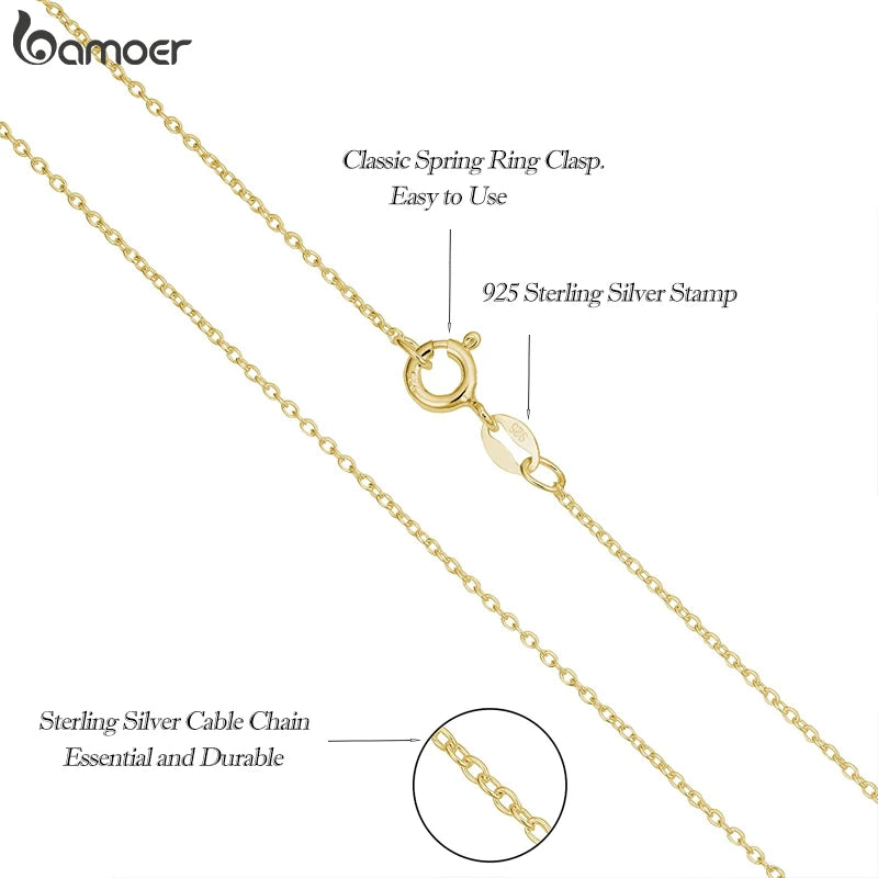 BAMOER Klassische Grundlegende Kette 100% 925 Sterling Silber