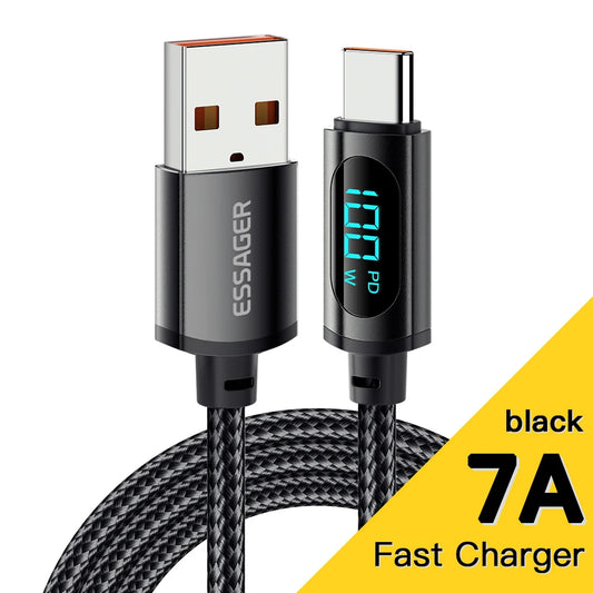 Essager PD 100W USB Type C Cable to USB C 7A Fast Charging Schnellladekabel