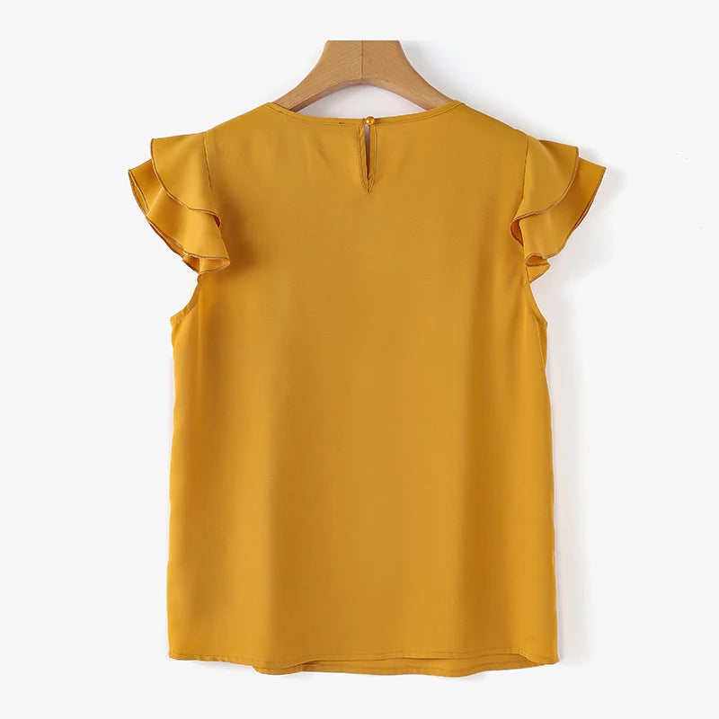 Zanzea elegante Bluse Top Sommer Mode Kurzarm