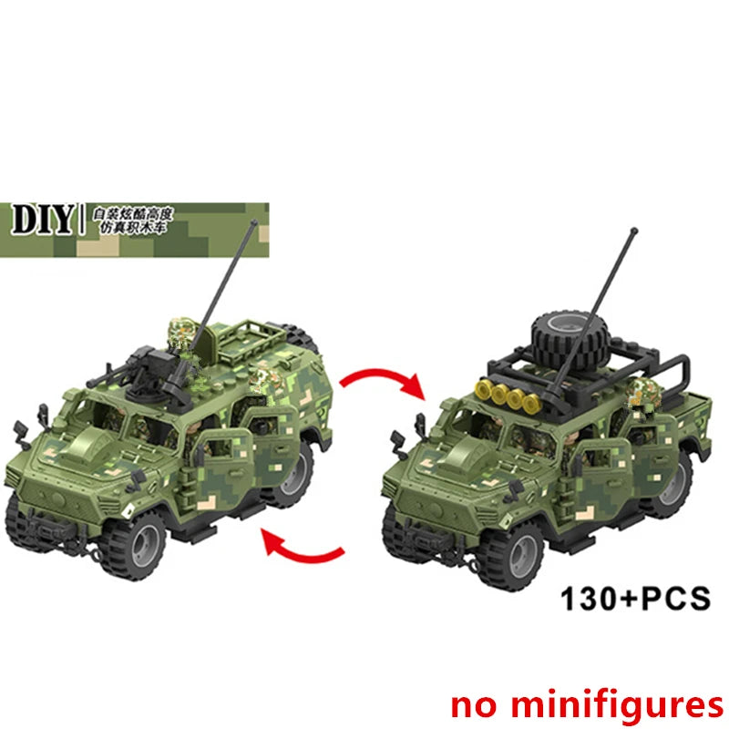 BRICKPANDA verschiedene Militärfahrzeuge Bausteine-Sets