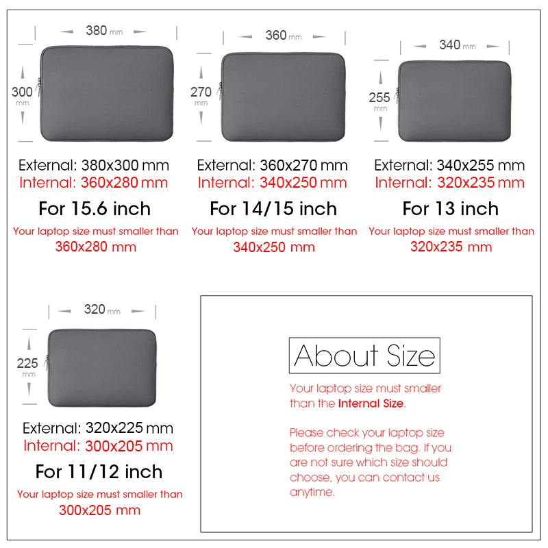 Laptoptasche für 13 14 15 15,6 Zoll Laptops