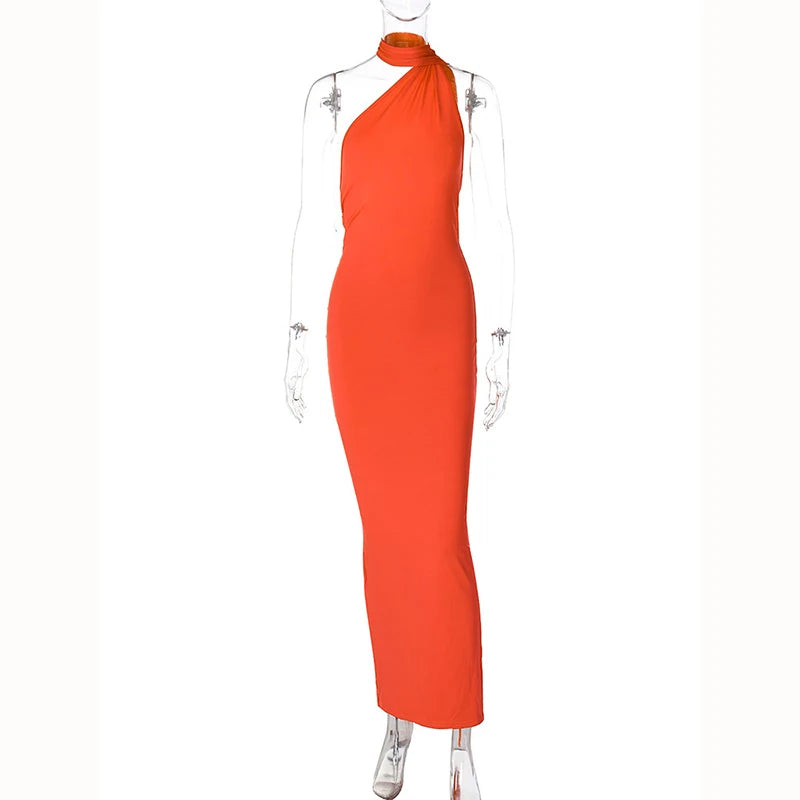 Hugcitar One Shoulder elegantes rückenfreies Kleid