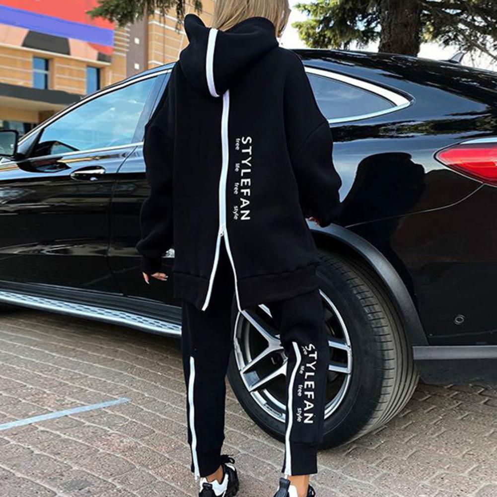 Sanwood Damen Jogging Anzug Hoodie mit Hose Hip Hop Style