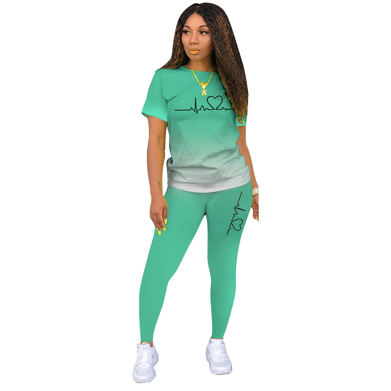 Summer Fashion Set Gymnastik Sport Bekleidung