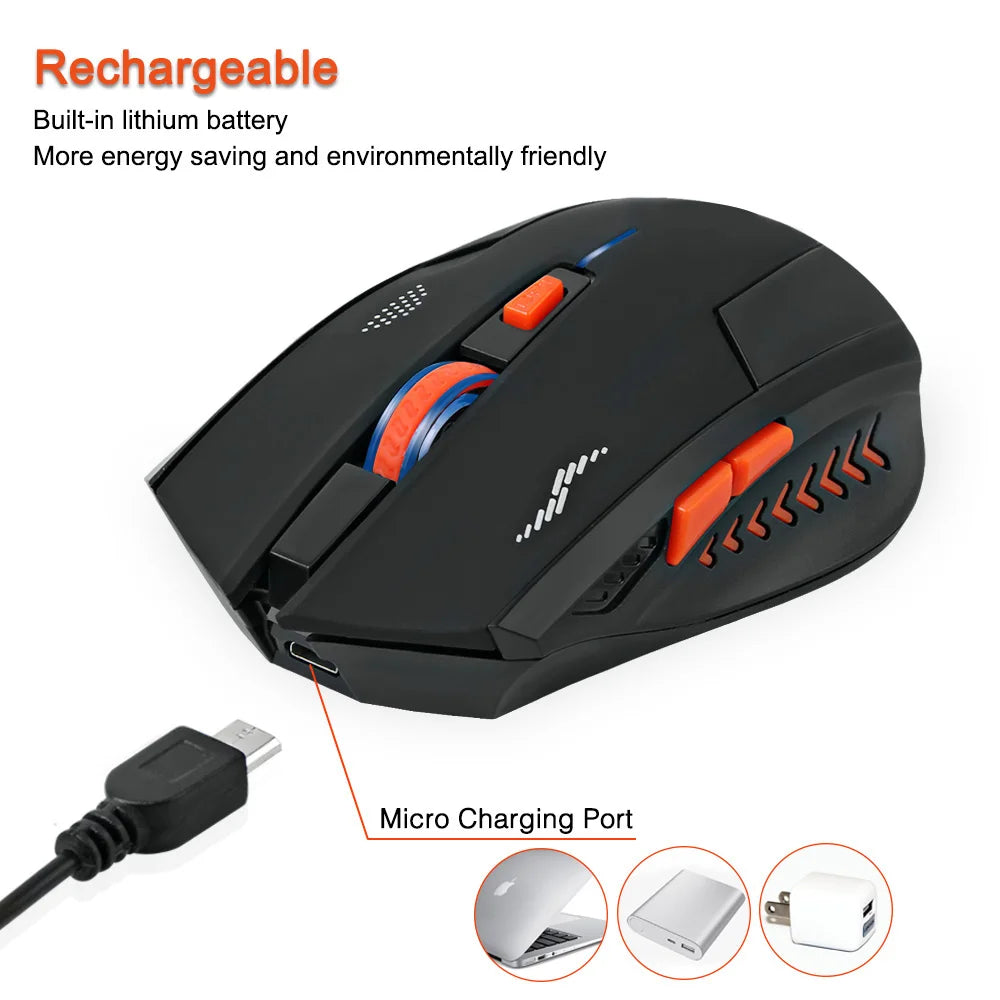KuWFi 2400DPI Gaming Drahtlose Maus