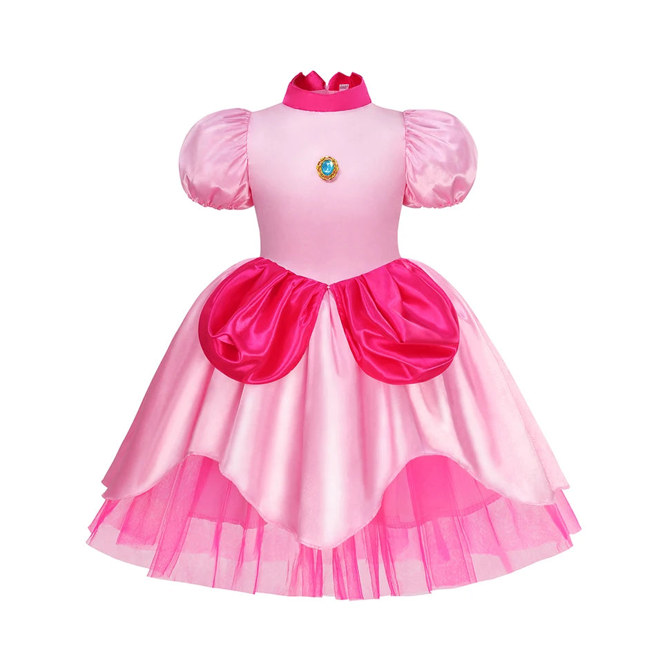 Mädchen Prinzessin Kleid Pfirsich Süß Karneval Bühne Kostüm