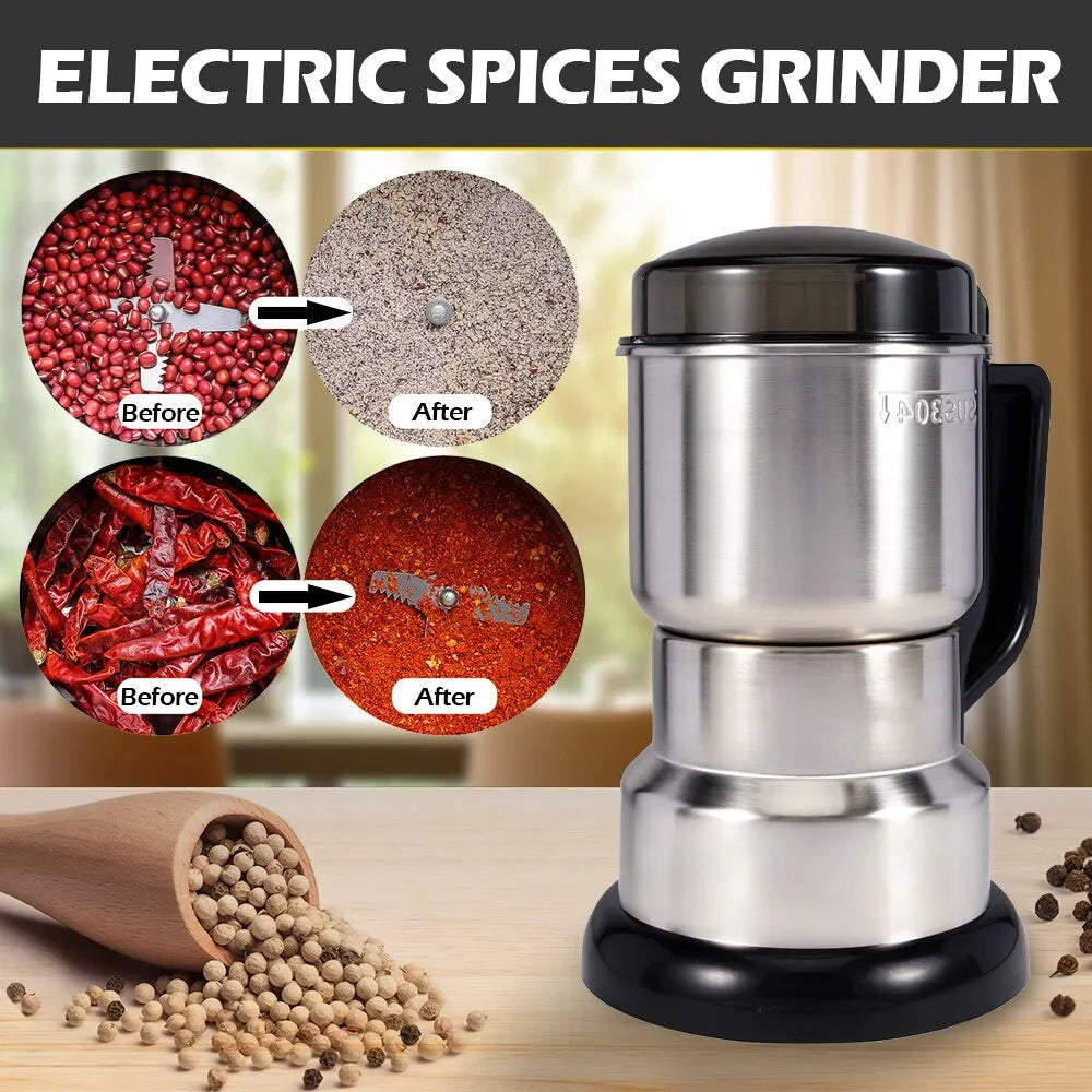 elektrische Hochleistungs- Kaffeemühle Müsli Nüsse Bohnen Gewürze Körner Mühle