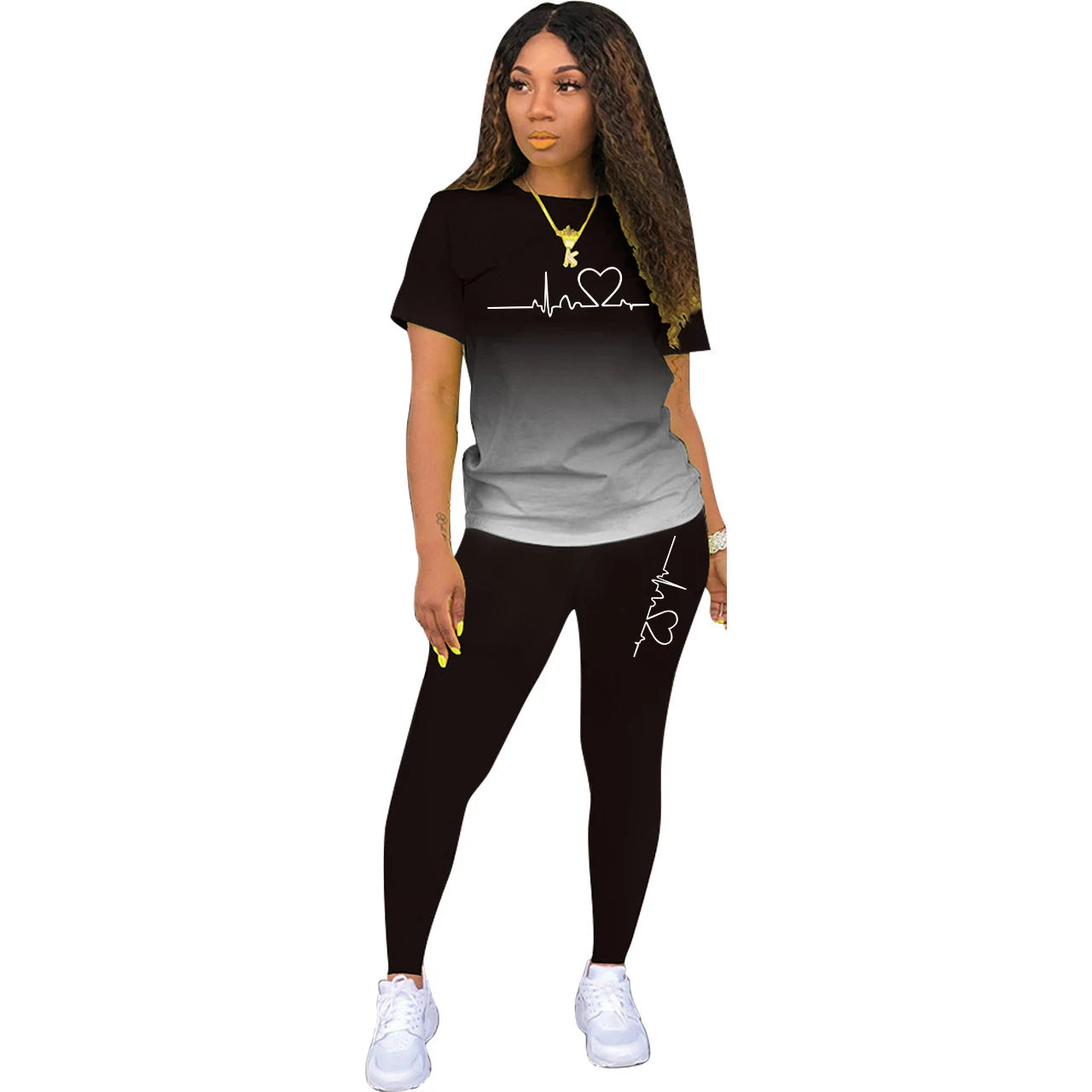 Summer Fashion Set Gymnastik Sport Bekleidung