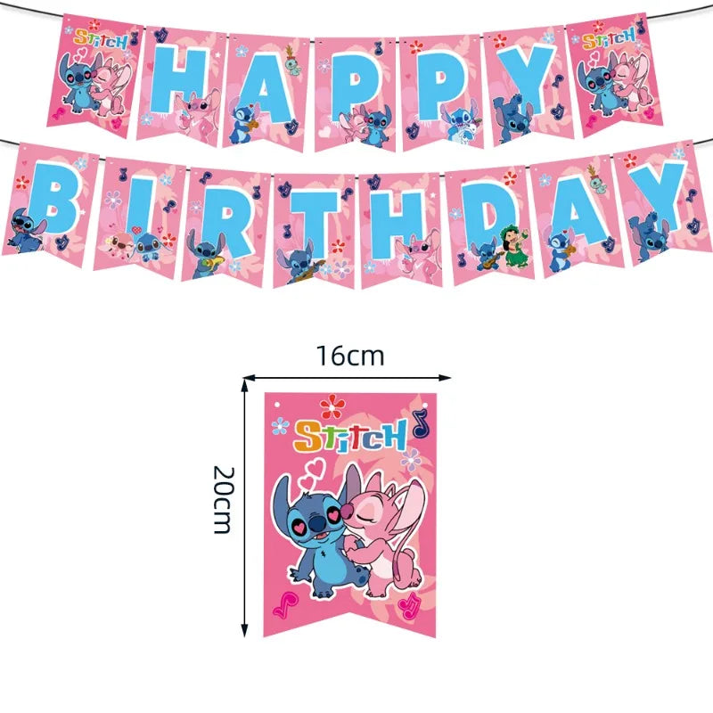 Disney Rosa Interstellar Stich Engel Geburtstagsfeier Dekoration