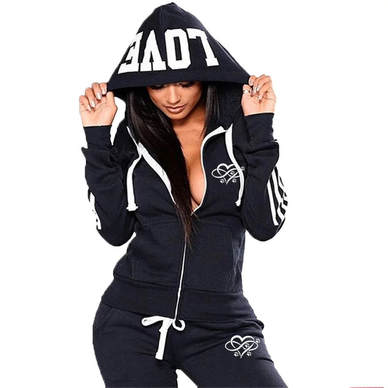 Damen Trainingsanzug Set Hoodie + Jogginghose