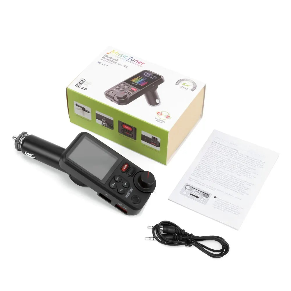 1,8 Zoll Wireless Auto Bluetooth FM Sender Aux unterstützt QC3.0