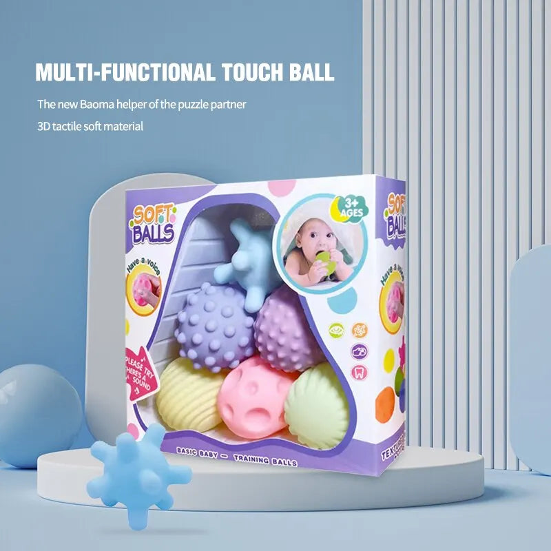 6 Stück Baby-Spielzeug sensorische Bälle für Kinder strukturierte Hand-Touch-Ball