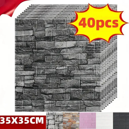 15 stücke/20 stücke/40 stücke 3d Ziegel Wandaufkleber