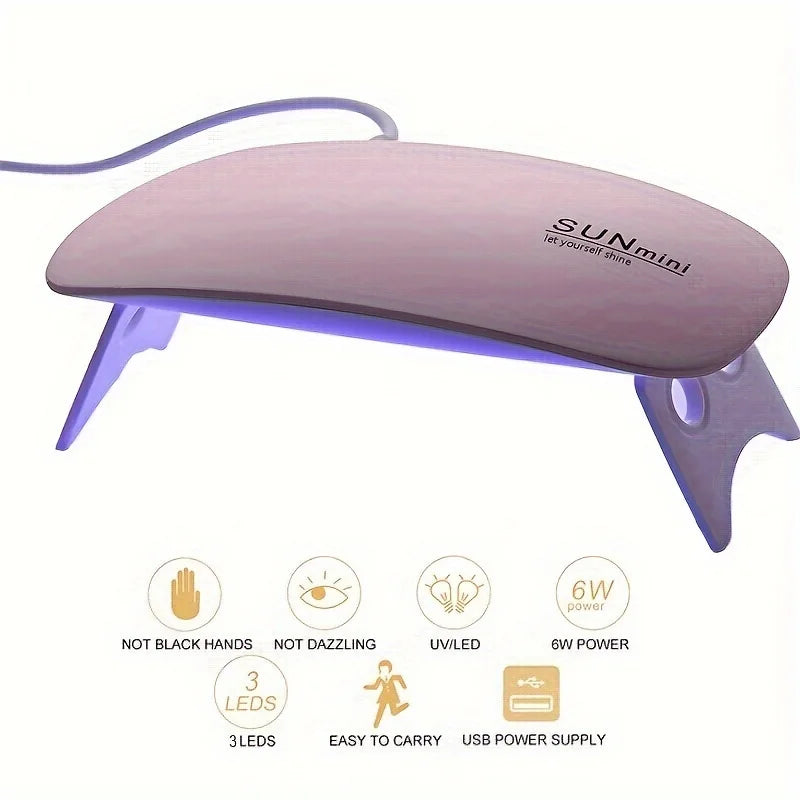Mini Nagellack Kleber Trocknen Lampe USB Schnittstelle Klapp Maus